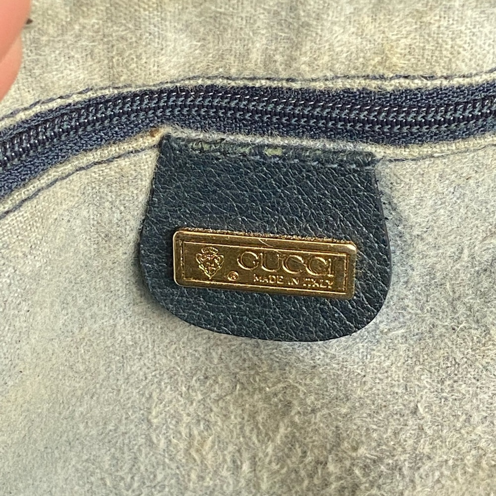 Authentic Gucci GG Web Monogram Design Handbag Matching Wallet - Navy - Picture 11 of 16